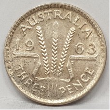 AUSTRALIA 1963 . THREEPENCE . UNCIRCULATED